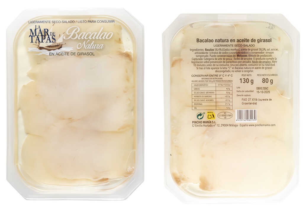 Alerta alimentaria por Listeria en bacalao en aceite vendido en supermercados de toda España
