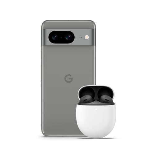 Google Pixel 8 - Smartphone Android Libre con Cámara Pixel Avanzada, batería de 24 Horas y potentes Funciones de Seguridad - Verde liquen, 128GB + Pixel Buds Pro - Auriculares inalámbricos - Carbón