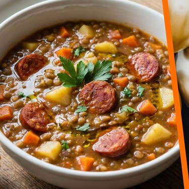 Lentejas con chorizo y zanahorias en 11 minutos: la receta rápida para cenar en Navidad o Año Nuevo