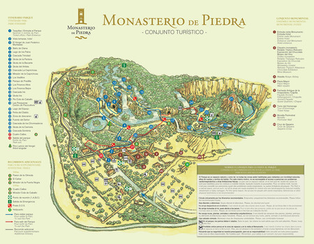 Mapa del conjunto turístico del Monasterio de Piedra