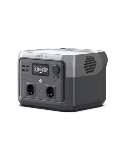 Estación de energía portátil ECOFLOW RIVER 2 MAX 512 Wh, Generador solar | Batería LiFeP04, carga rápida en 1 hora, hasta 1000 W de potencia, para acampadas al aire libre, camping, viaje, caravanas