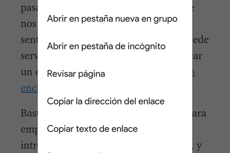 Google Chrome añade "revisar página", para previsualizar enlaces sin abrirlos del todo