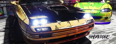 Estos coches no son dibujos ni maquetas, son las obras rodantes de un artista del grafiti amante del manga 