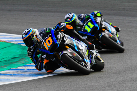 Luca Marini en Moto2 y Gabriel Rodrigo en Moto3 destacan en el primer día de test de Jerez