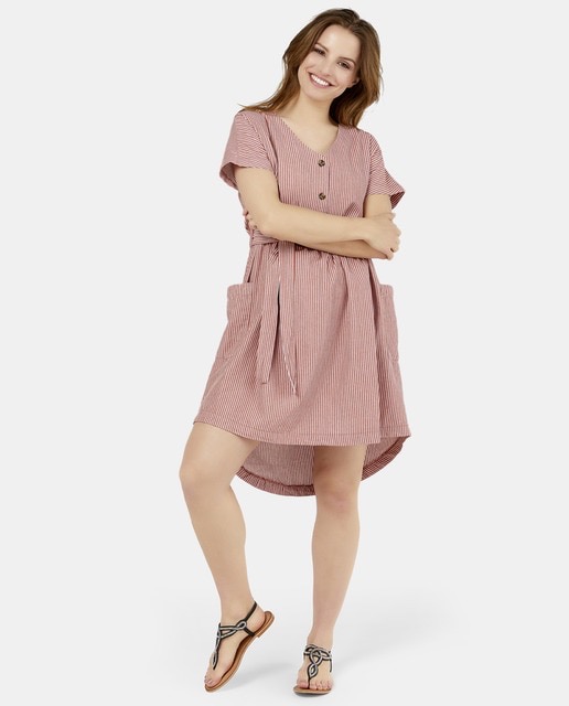 Vestido corto estampado mil rayas