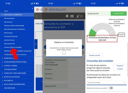 Acceso al contador de la luz en la distribuidora e-distribución
