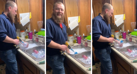 El truco viral de un padre de trillizos para lavar los biberones de sus bebés