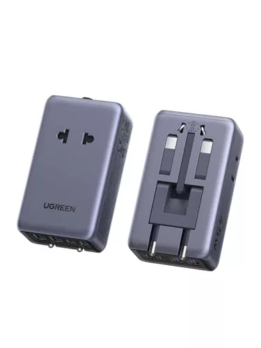 UGREEN 6 EN 1 Adaptador Enchufe Universal Viaje PD 45W 2 Tomas AC 2 USB C 2 USB A Cargador Adaptador Universal Tipo A I G C E K para EU UK USA Canadá Australia Tailandia Japón China