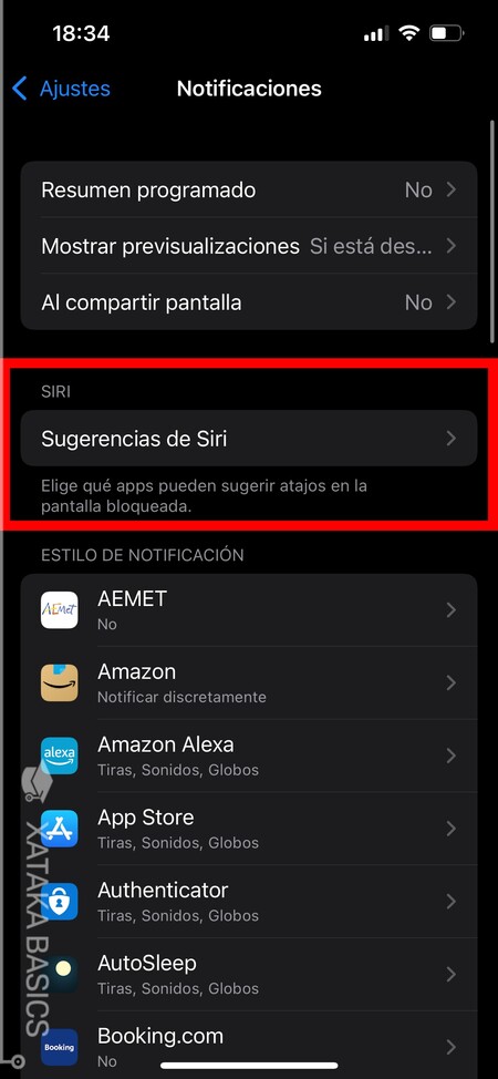 Sugerencias Siri