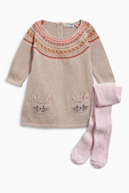 Vestido Punto Y Leotardos