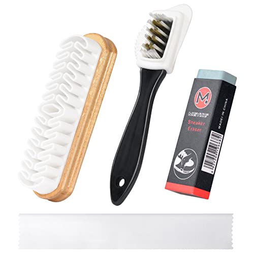 Flintronic Cepillo Ante Zapatos, 4PCS Cepillo Zapatos Ante, Limpieza del Nobuck Piel y Gamuza, con Borrador y Paño Limpio