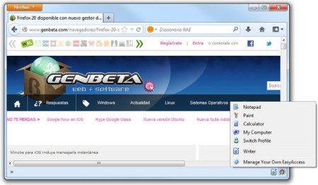 Easy Access, un lanzador de aplicaciones para Firefox. A fondo