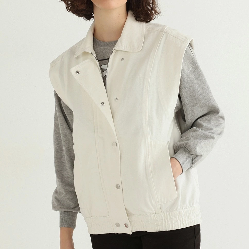 Chaleco sarga oversize mujer
