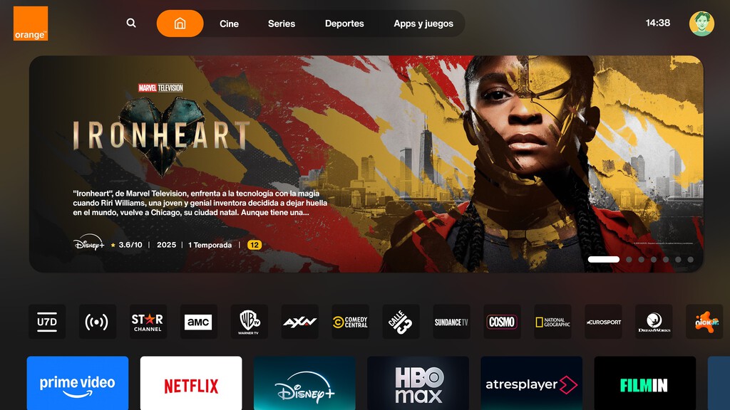 Orange TV cambia por completo. Llegan los perfiles y nuevas funciones junto a una renovada interfaz