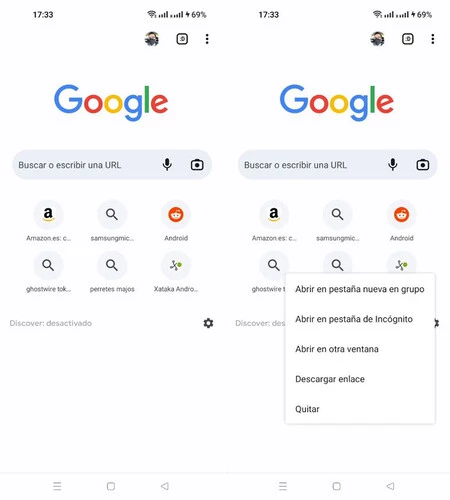 Web サイトの提案が混在した最近の検索の例