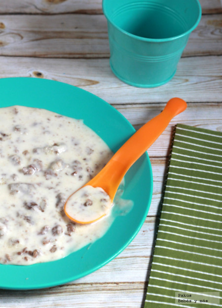 Pure Crema Leche Carne Para Ninos