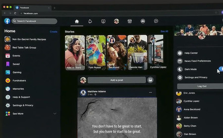 El modo oscuro de Facebook empieza a llegar a algunos usuarios, con un nuevo diseño que recuerda mucho a Twitter