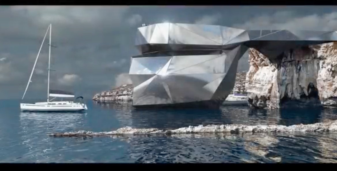 ¿Sustituir la desaparecida Ventana Azul de Malta por una escultura futurista?