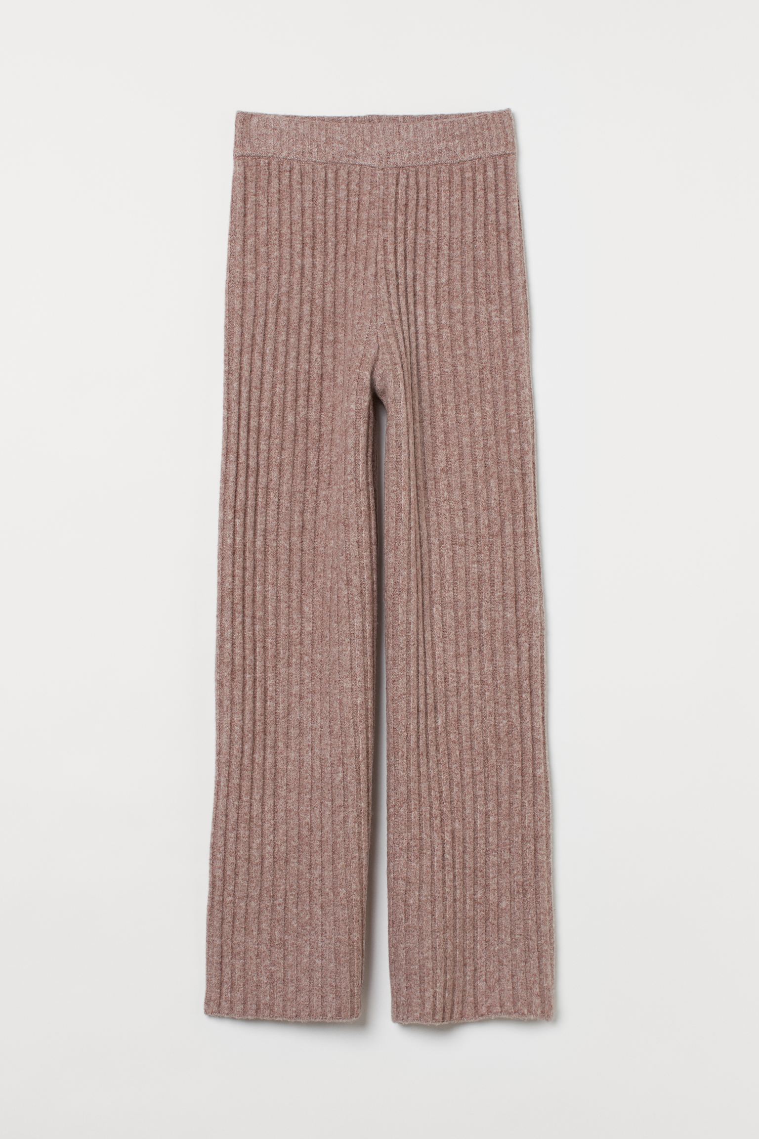 Pantalón en punto de canalé de mezcla de lana