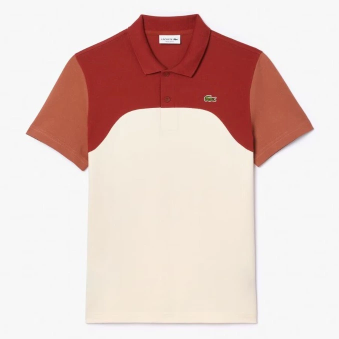 Lacoste Polo de hombre de corte regular con bloques de color