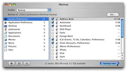iBackup: Copias de seguridad de forma fácil