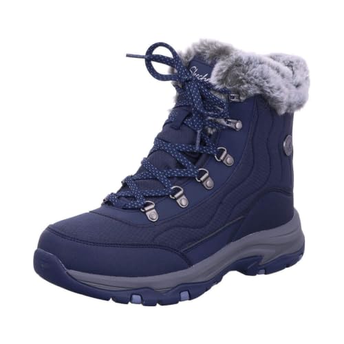 Skechers Trego StormieBotines para mujer, Duraleather de nailon azul marino