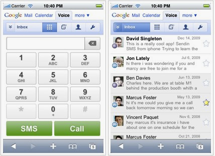 Google Voice llega a iPhone y webOS a través del navegador