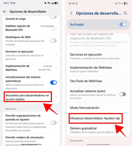 Mosaicos Sensores Android