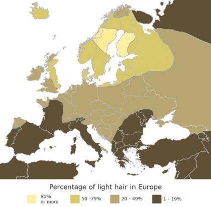 El mapa de las rubias europeas