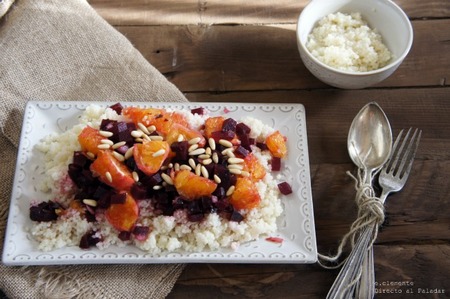 Ensalada de naranja y remolacha con cous-cous. Receta