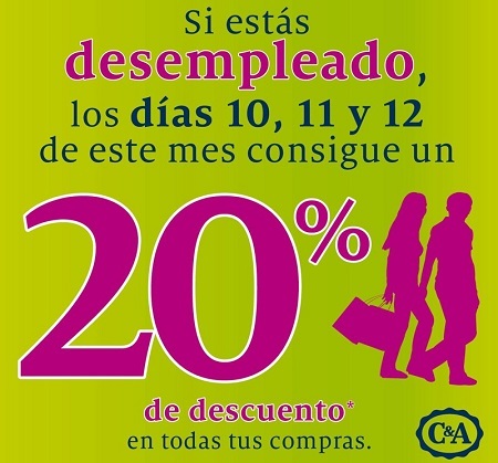 C&A lanza una promoción especial para desempleados, con un descuento del 20%