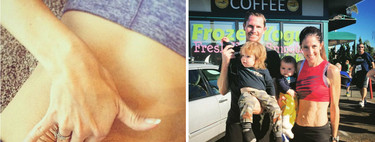 Una atleta de élite muestra las marcas que los embarazos han dejado en su barriga 