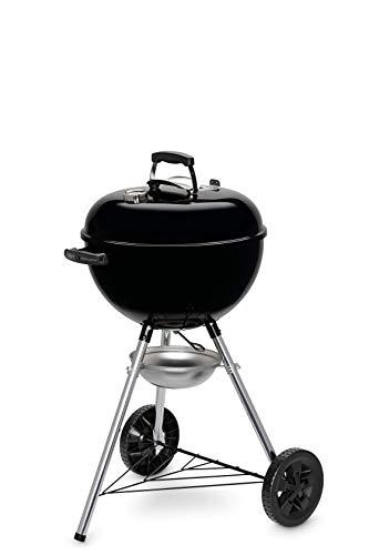 Weber Original Kettle Barbacoa de carbón, superficie de la parrilla de Ø 47 cm, barbacoa con tapa y cuba esmaltadas en porcelana, termómetro en tapa, sistema de limpieza One-Touch - Negro (13101004)