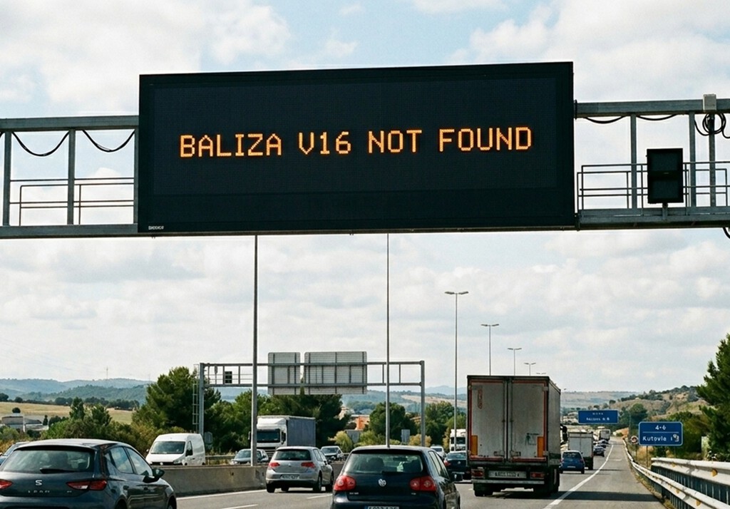 El mapa de las balizas V16 deja en evidencia que algo no se está cumpliendo como esperábamos: los avisos en los paneles de las carreteras
