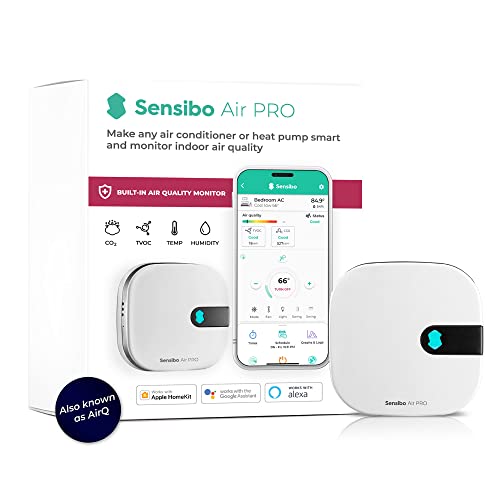 Sensibo Air Pro Controlador Inteligente para Aire Acondicionado y Sensor de Calidad del Aire para A/A Split, Ventana, portátil. Sensores de Temperatura y húmedos. Google, Alexa, Siri, Apple HomeKit
