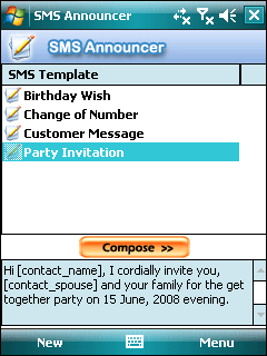 Mensajes personalizados con SMS Announcer