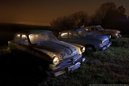 Coches abandonados en Rusia