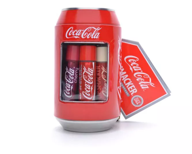 Lip Smacker Caja de Metal de Coca Cola con 6 Bálsamos Labiales de Aromas Surtidos