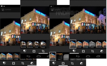 Opciones de edición de imagen en Galería Android 4.4