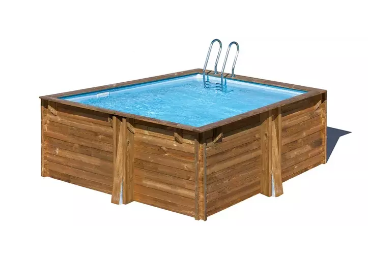 Piscina desmontable de madera cuadrada GRE 3.05x3.05x1.19 m