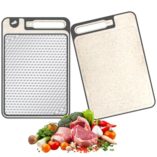 2 en 1 Tabla de Cortar de Doble Cara 37 x 25 cm