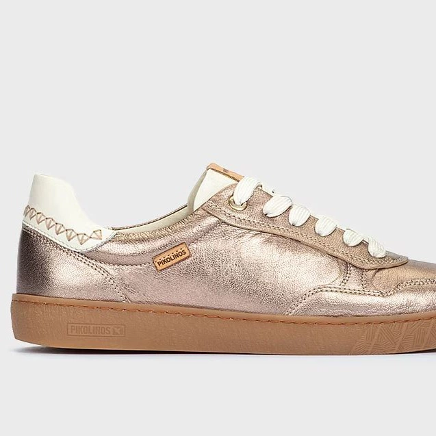 Zapatillas de mujer de piel con plantilla Memory Foam extraíble en color plata

