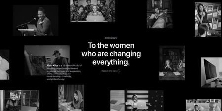 Apple celebra el Día Internacional de la Mujer con una página de inicio interactiva y un reto para Apple Watch