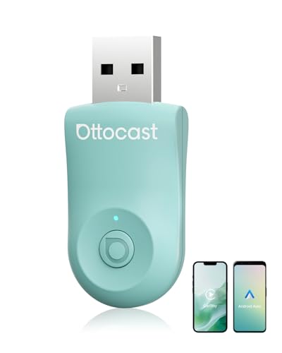 Mejorado 2025 2-en-1 Adaptador inalámbrico CarPlay y Android Auto, OTTOCAST Mini 