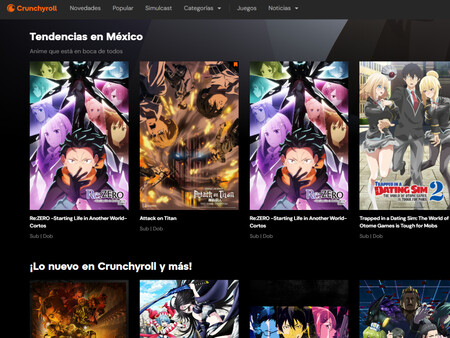 Plataforma Crunchyroll