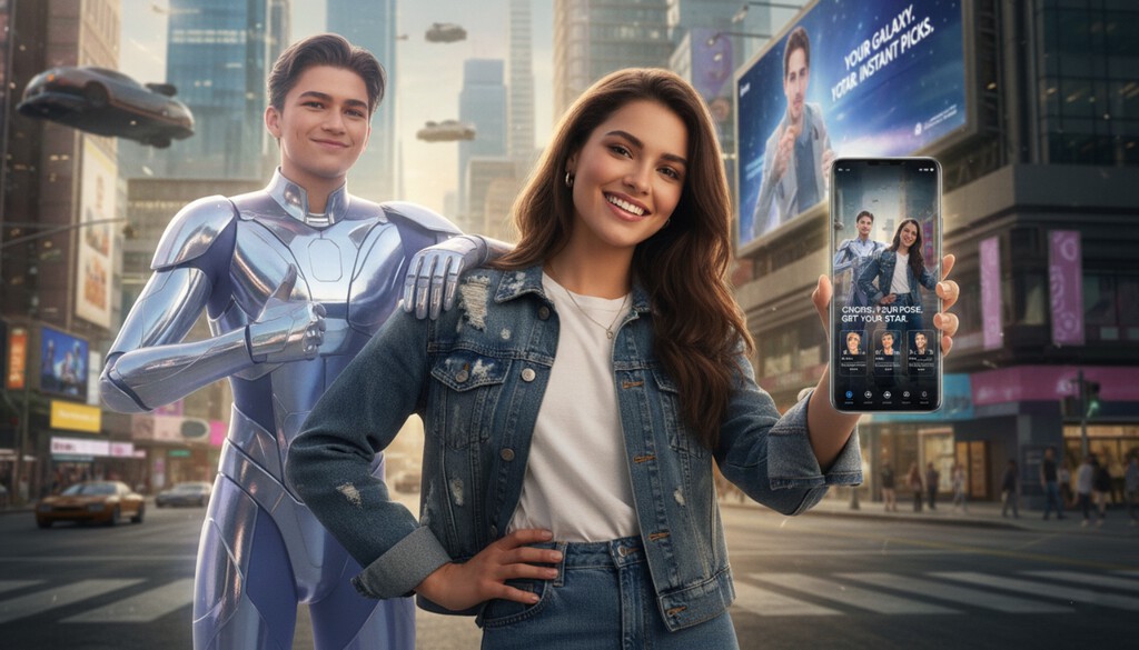 Hacerte una foto con tu famoso favorito ya no es misión imposible. Tú eliges la pose y tu Galaxy y la IA te la montan en segundos