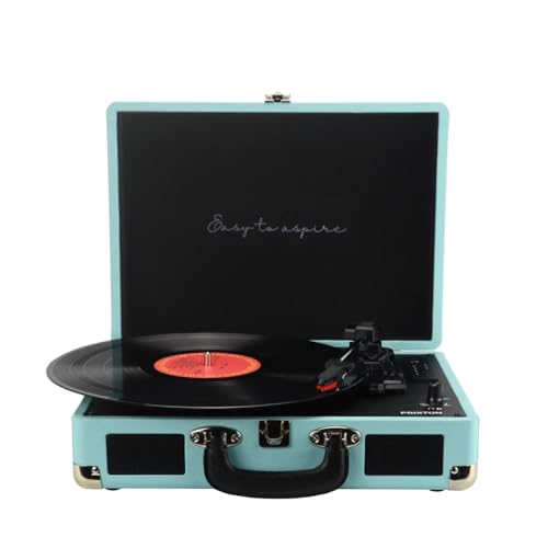 PRIXTON Tocadiscos de Vinilo Vintage VC400, Reproductor de Vinilos y Música por Bluetooth y USB, Digitalización de vinilos, 2 Altavoces Incorporados, Diseño de Maleta, Color Azul