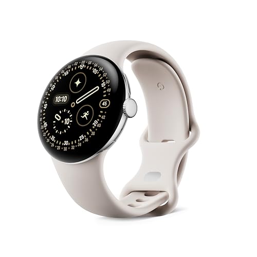 Google Pixel Watch 4 (41 mm) - Smartwatch Android con Seguimiento de la el Estado físico, y la Ayuda de Gemini - Caja de Aluminio en Color Plata Pulida - Correa Deportiva en Porcelana - Wi-Fi