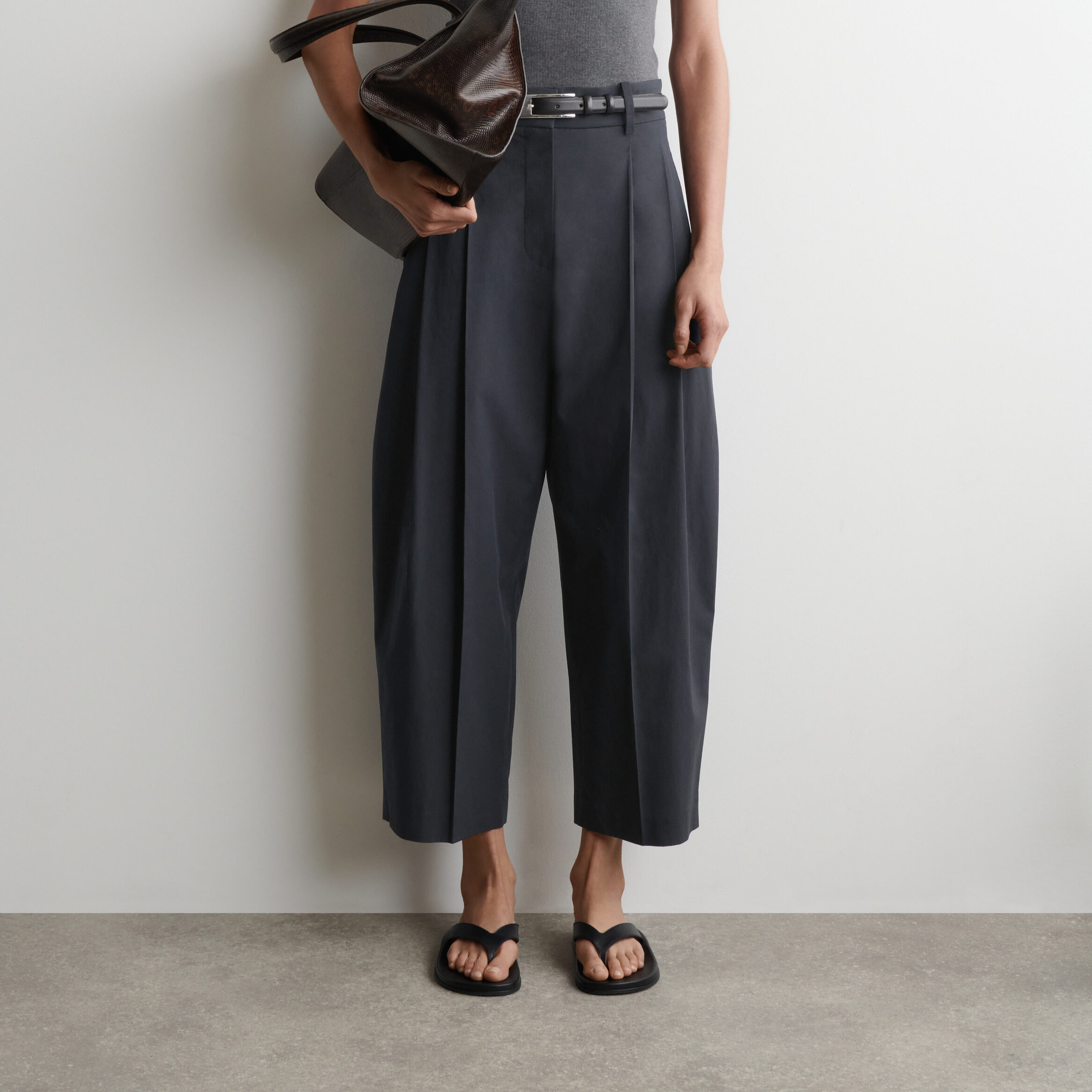 PANTALÓN SASTRE BARREL LEG ALGODÓN