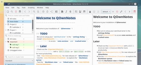 QOwnNotes es un potente editor de texto y gestor de tareas multiplataforma, de código abierto y con sincronización